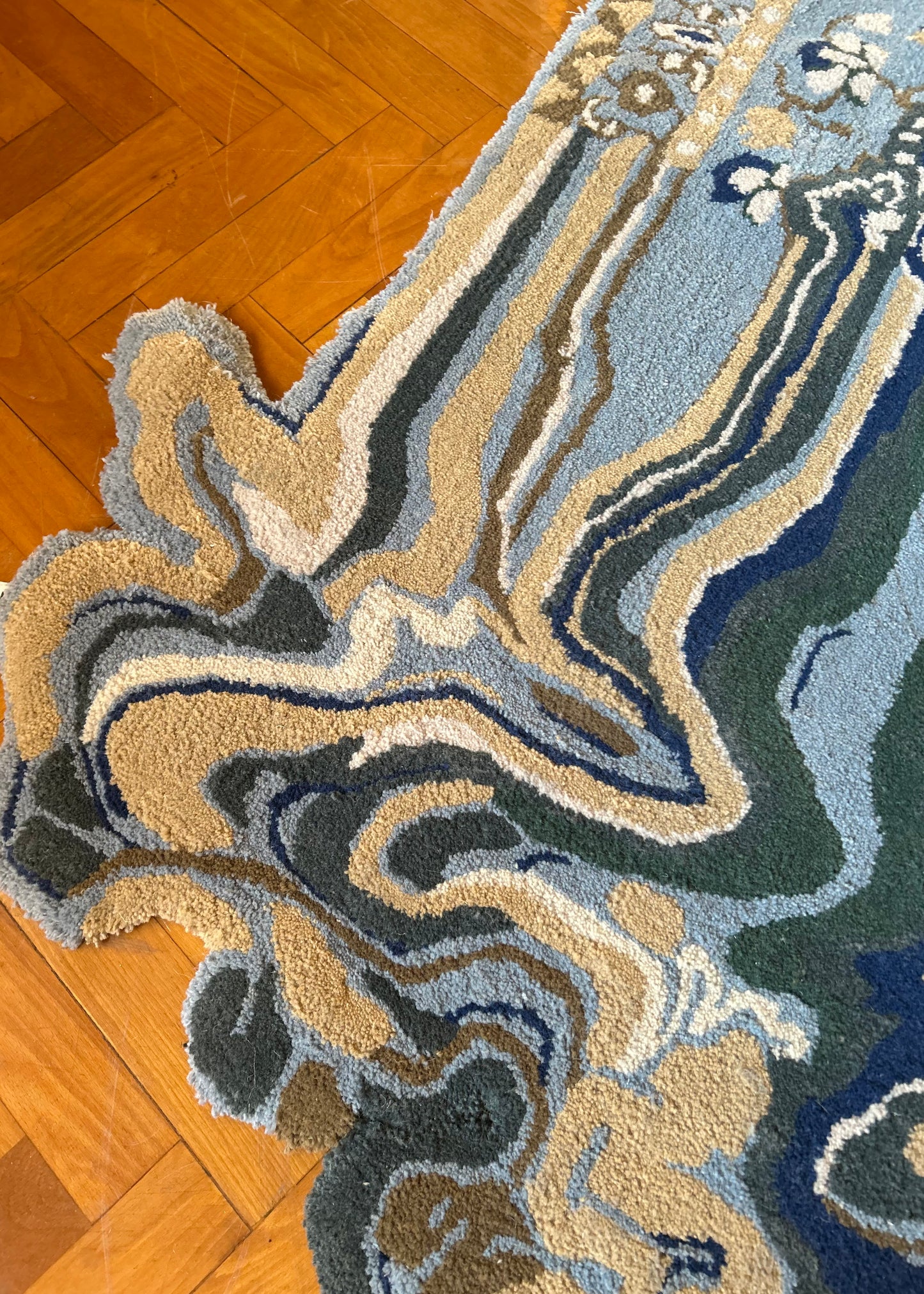 Blue Melted Persian Rug