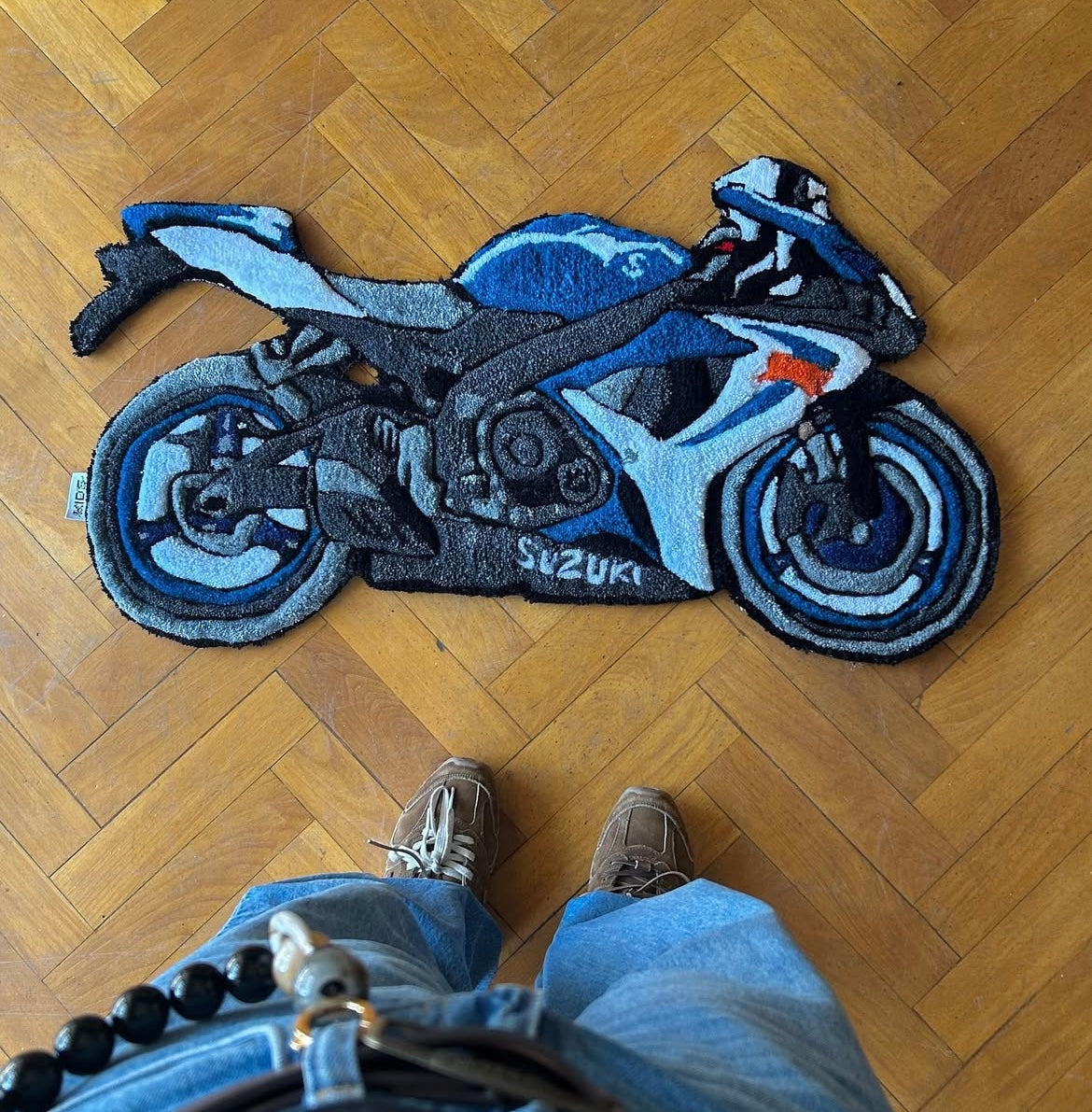 Tufted Suzuki Motorcycle